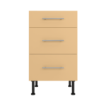 Pre Assembled Modern 500mm fitted kitchen 3 Drawer unit matt yellow