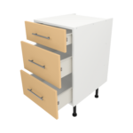 Pre Assembled Modern 500mm fitted kitchen 3 Drawer unit matt yellow