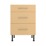 Pre Assembled Modern 600mm fitted kitchen 3 Drawer unit matt yellow