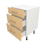 Pre Assembled Modern 600mm fitted kitchen 3 Drawer unit matt yellow