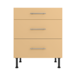 Pre Assembled Modern 700mm fitted kitchen 3 Drawer unit matt yellow
