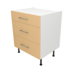 Pre Assembled Modern 700mm fitted kitchen 3 Drawer unit matt yellow
