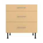 Pre Assembled Modern 800mm fitted kitchen 3 Drawer unit matt yellow