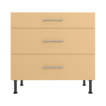 Pre Assembled Modern 900mm fitted kitchen 3 Drawer unit matt yellow