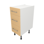 Pre Assembled Modern 350mm fitted kitchen 3 Drawer unit matt yellow