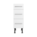 Pre Assembled Modern 300mm fitted kitchen 3 Drawer unit matt white