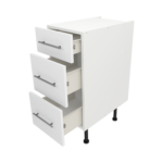 Pre Assembled Modern 350mm fitted kitchen 3 Drawer unit matt white