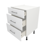 Pre Assembled Modern 600mm fitted kitchen 3 Drawer unit matt white