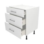 Pre Assembled Modern 700mm fitted kitchen 3 Drawer unit matt white