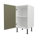 Pre Assembled Modern 450mm fitted kitchen base unit matt agave green
