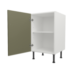 Pre Assembled Modern 500mm fitted kitchen base unit matt agave green
