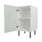 Pre Assembled Modern 450mm fitted kitchen base unit light grey gloss