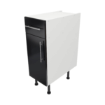 Pre Assembled Modern Base Drawerline 300mm Fitted Kitchen Unit Black Gloss