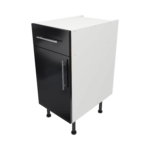 Pre Assembled Modern Base Drawerline 400mm Fitted Kitchen Unit Black Gloss