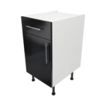 Pre Assembled Modern Base Drawerline 450mm Fitted Kitchen Unit Black Gloss