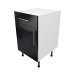 Pre Assembled Modern Base Drawerline 500mm Fitted Kitchen Unit Black Gloss