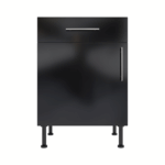 Pre Assembled Modern Base Drawerline 600mm Fitted Kitchen Unit Black Gloss