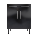 Pre Assembled Modern Base Drawerline 700mm Fitted Kitchen Unit Black Gloss