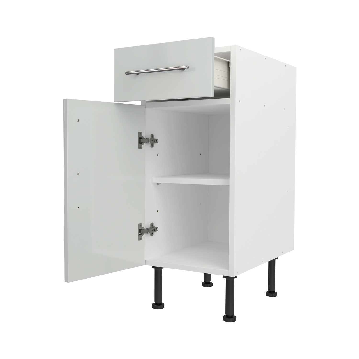 Base Drawerline 350 Assembled Kitchen Unit Gloss light grey