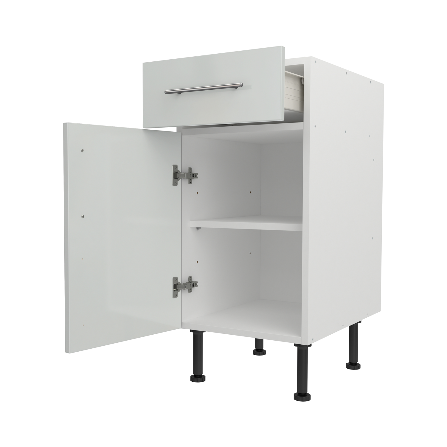 Base Drawerline 400 Assembled Kitchen Unit Gloss light grey