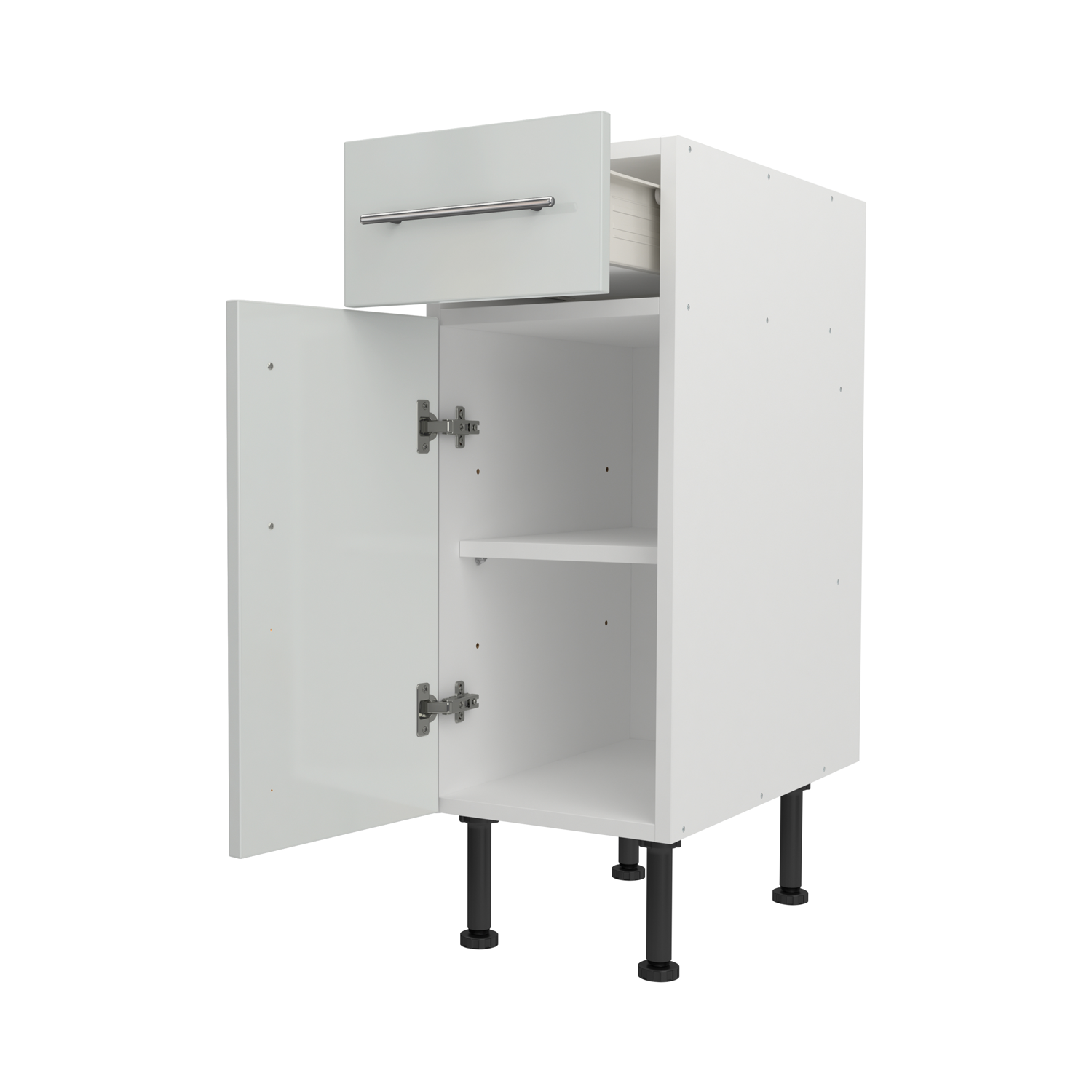 Base Drawerline 300 Assembled Kitchen Unit Gloss light grey