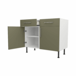 Base Drawerline 1000 Assembled Kitchen Unit Agave green