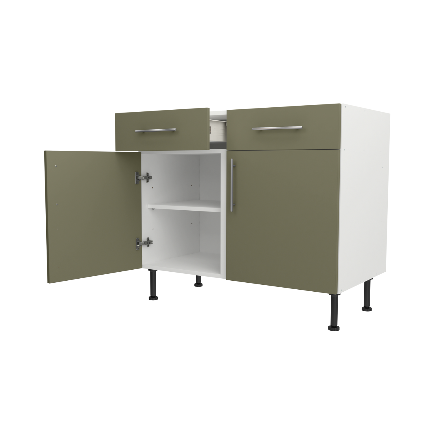Base Drawerline 1000 Assembled Kitchen Unit Agave green