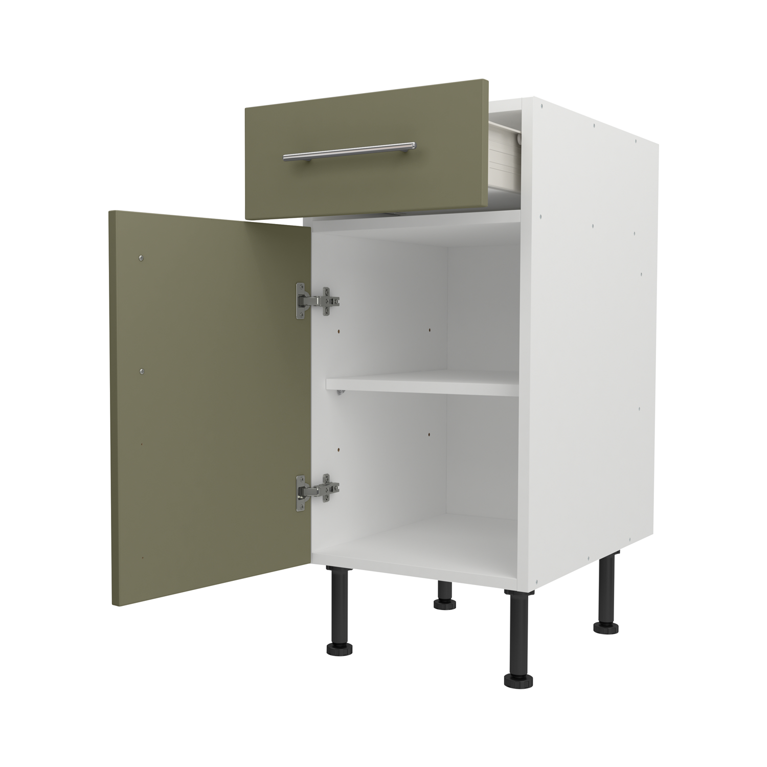 Base Drawerline 400 Assembled Kitchen Unit Agave green