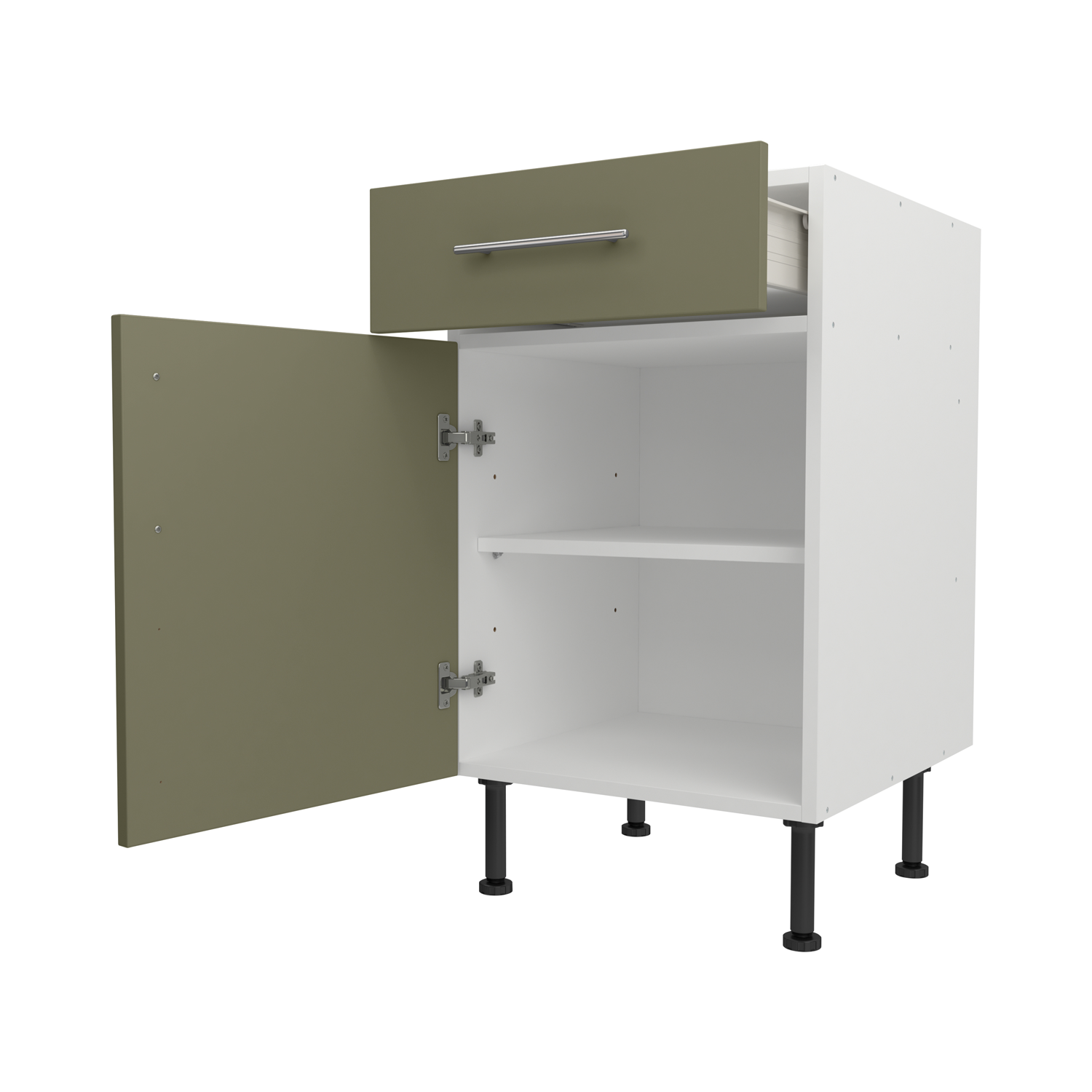 Base Drawerline 500 Assembled Kitchen Unit Agave green