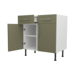 Base Drawerline 800 Assembled Kitchen Unit Agave green