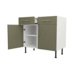Base Drawerline 900 Assembled Kitchen Unit Agave green