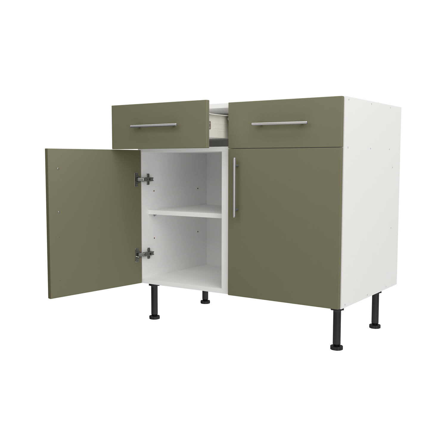 Base Drawerline 900 Assembled Kitchen Unit Agave green