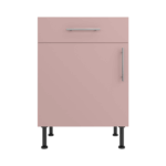 Base Drawerline 600 Assembled Kitchen Unit Rose Pink