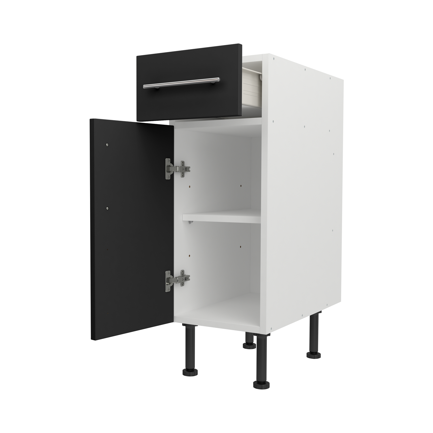 Base Drawerline 300 Assembled Kitchen Unit Matt Black