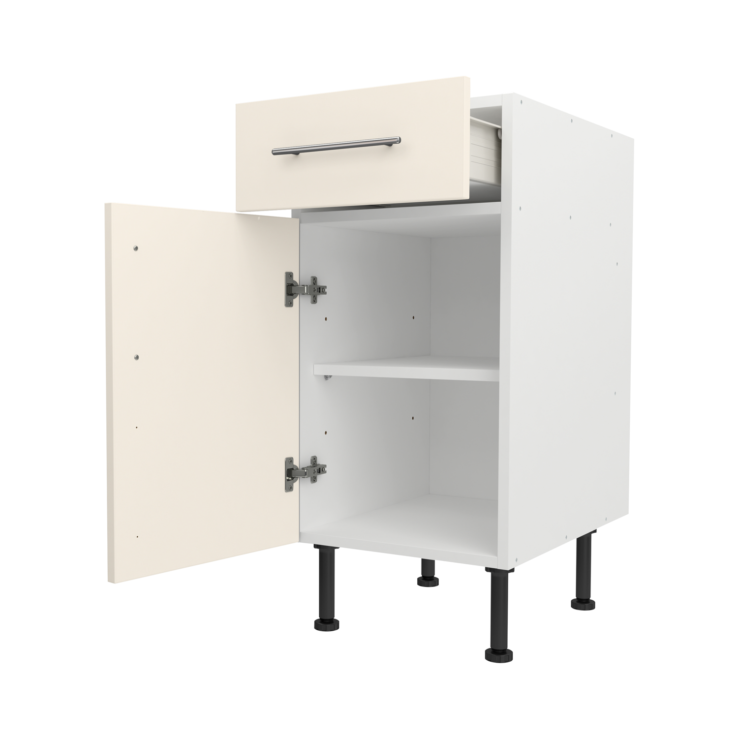 Base Drawerline 400 Assembled Kitchen Unit matt cream
