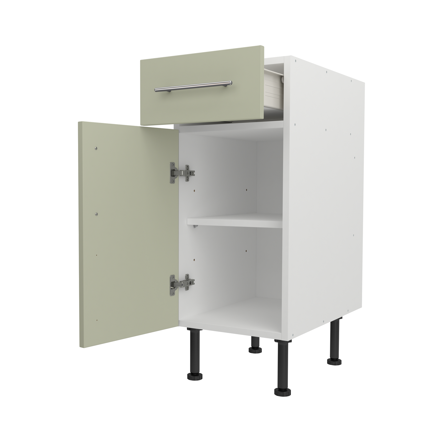 Base Drawerline 350 Assembled Kitchen Unit Matt Sage Green