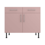 Base Drawerline 1000 Assembled Kitchen Unit Rose Pink