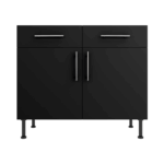 Base Drawerline 1000 Assembled Kitchen Unit Matt Black