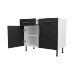 Base Drawerline 1000 Assembled Kitchen Unit Matt Black