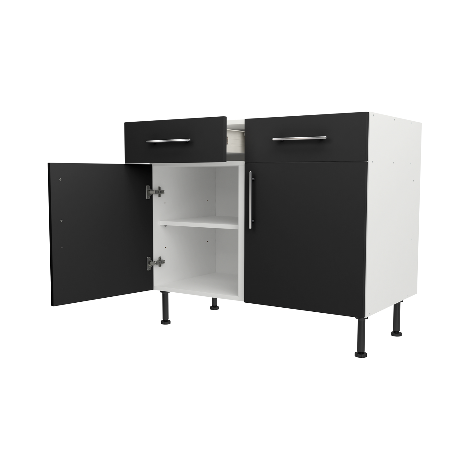 Base Drawerline 1000 Assembled Kitchen Unit Matt Black