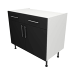 Base Drawerline 1000 Assembled Kitchen Unit Matt Black