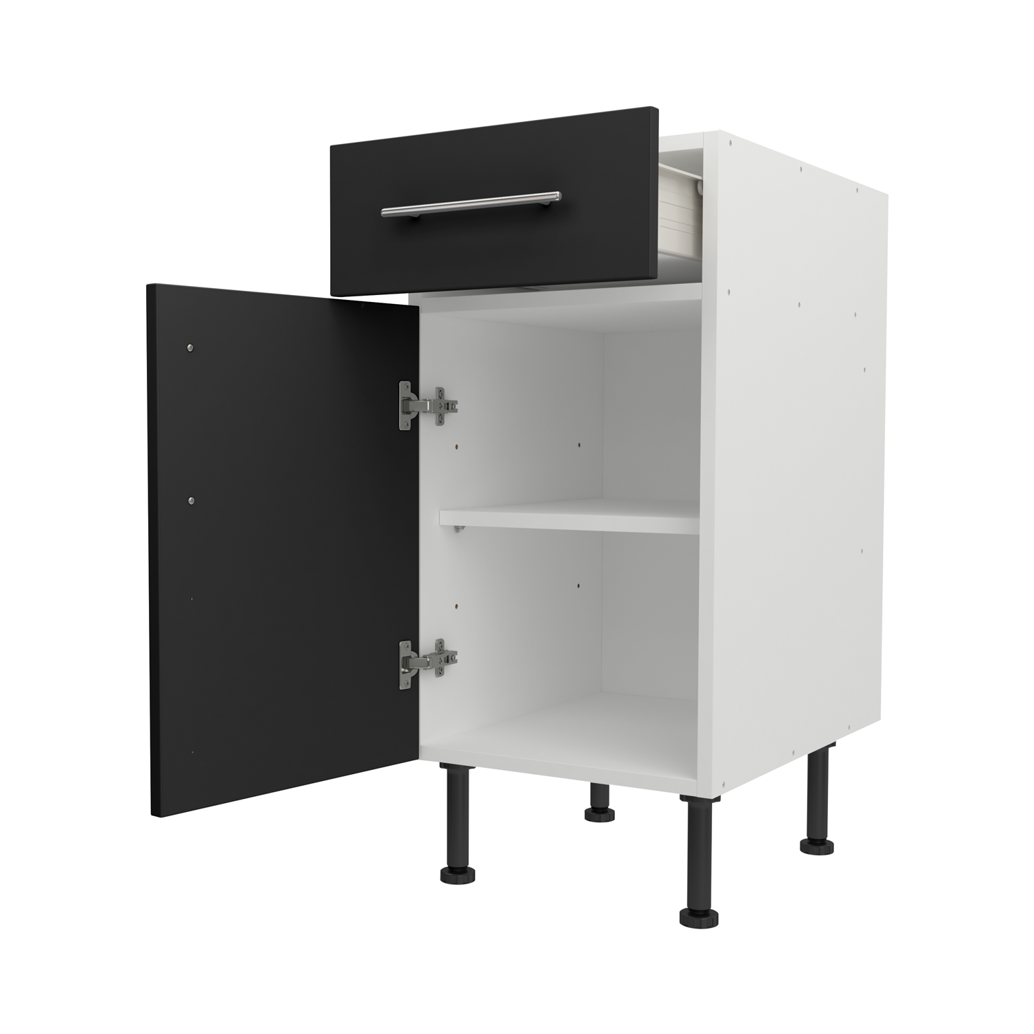 Base Drawerline 400 Assembled Kitchen Unit Matt Black