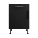 Base Drawerline 600 Assembled Kitchen Unit Matt Black