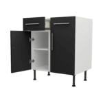 Base Drawerline 700 Assembled Kitchen Unit Matt Black