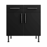 Base Drawerline 800 Assembled Kitchen Unit Matt Black