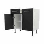 Base Drawerline 800 Assembled Kitchen Unit Matt Black