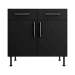 Base Drawerline 900 Assembled Kitchen Unit Matt Black