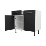 Base Drawerline 900 Assembled Kitchen Unit Matt Black