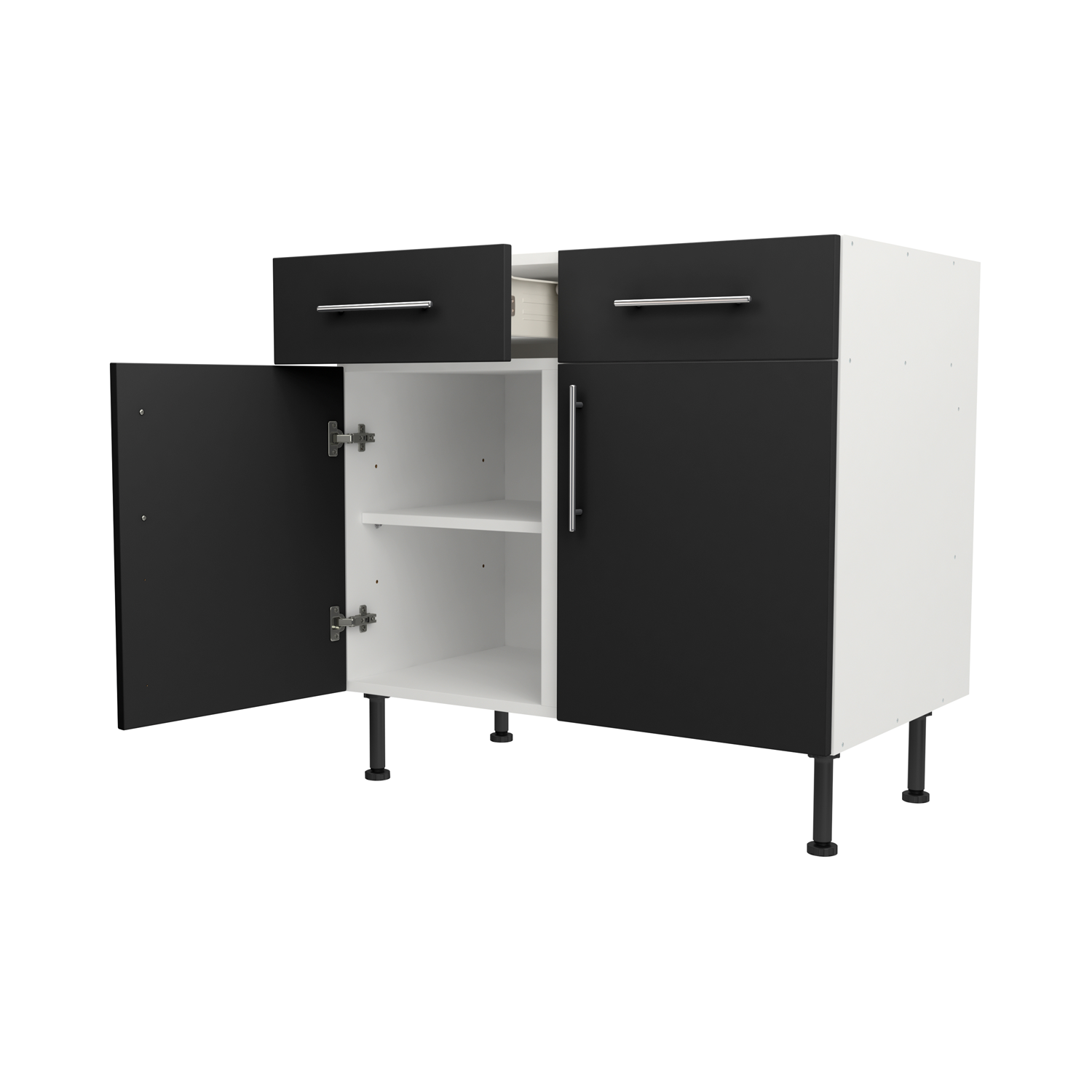 Base Drawerline 900 Assembled Kitchen Unit Matt Black