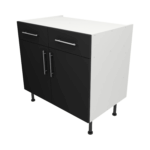 Base Drawerline 900 Assembled Kitchen Unit Matt Black
